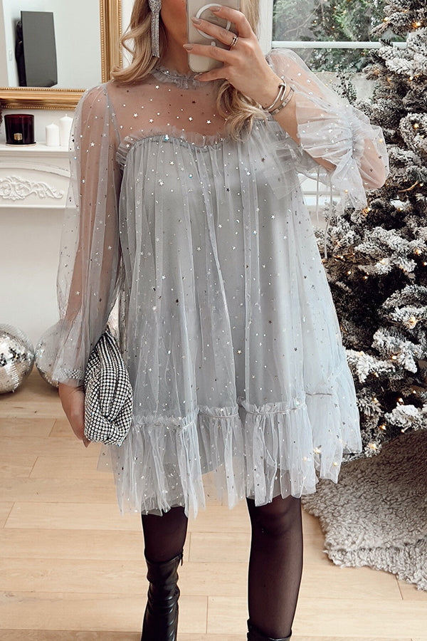 Twinkle Twinkle Little Star – Babydoll-Minikleid aus Tüll