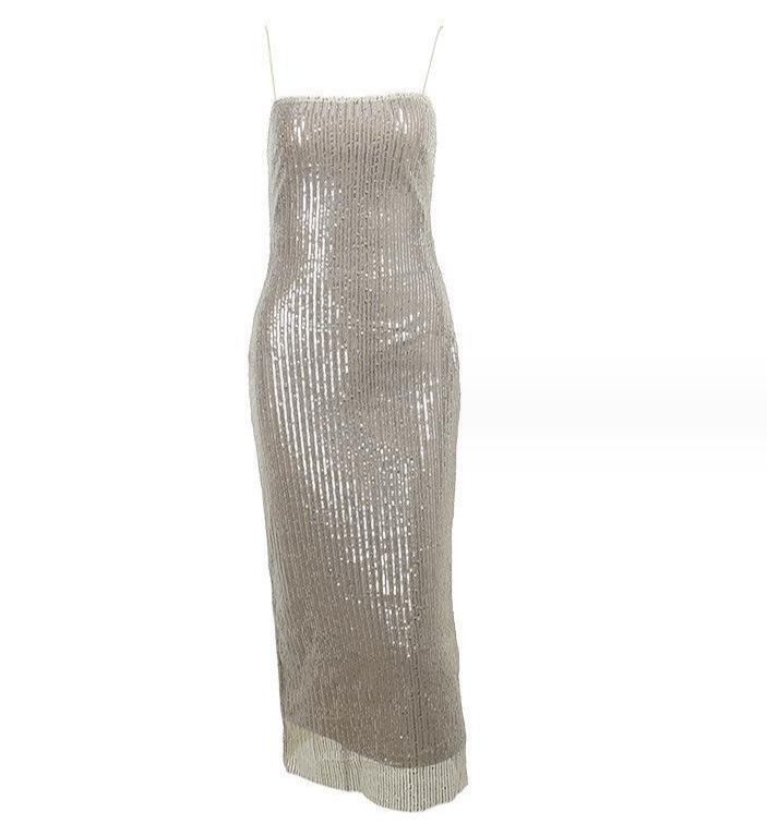 Cafe Au Lait – Perlenbesetztes Maxikleid
