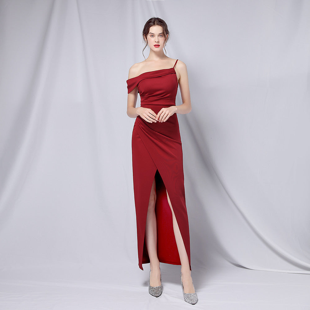 Toastkleid Braut Frühling Schulterfrei Brautkleid Schlankheits Cocktail Kurzes Abendkleid