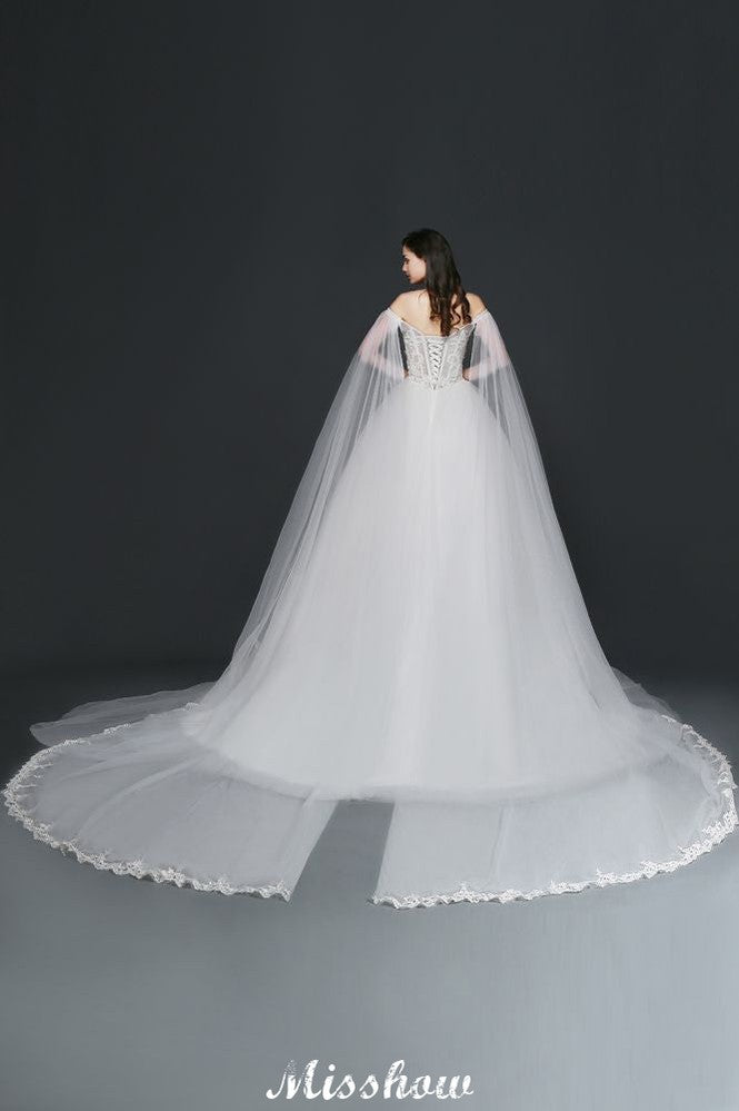 Ball Gowns Appliques Straps Tulle Elegant Wedding Dresses