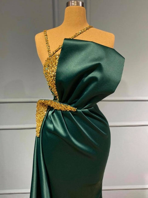 Hermosos vestidos de noche largos verdes | Vestidos de fiesta con brillo