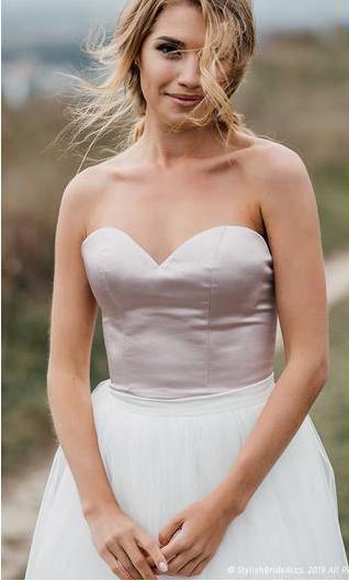 Boho Wedding Dress Low Open Back Bridal Gown Separates Wedding Dress
