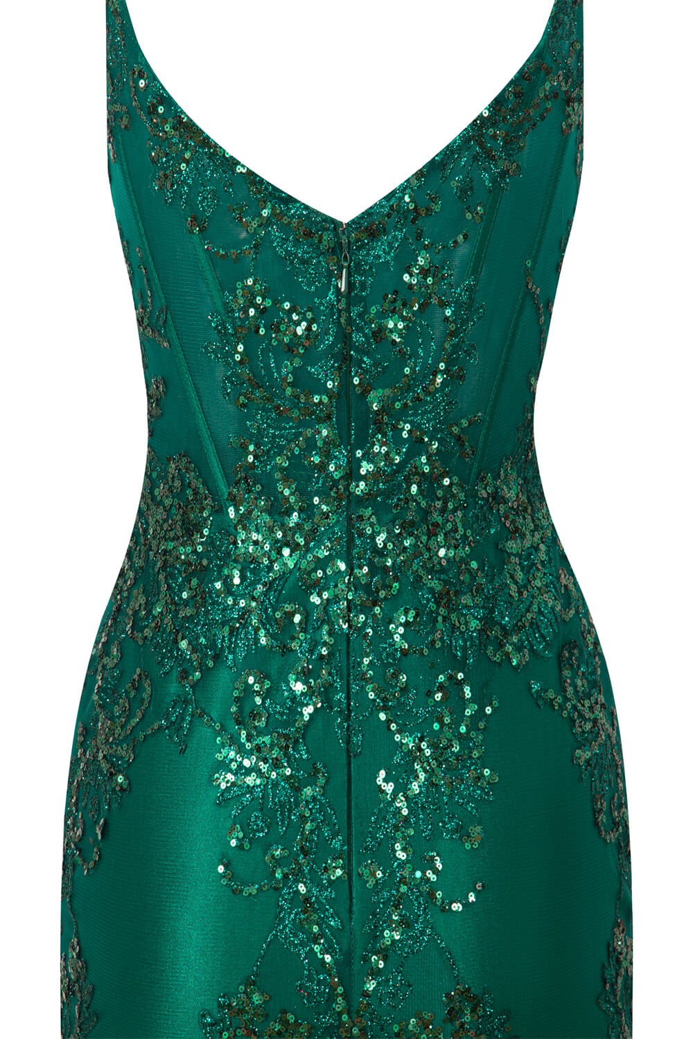 Vestido de fiesta de satén con escote en V corto y apliques