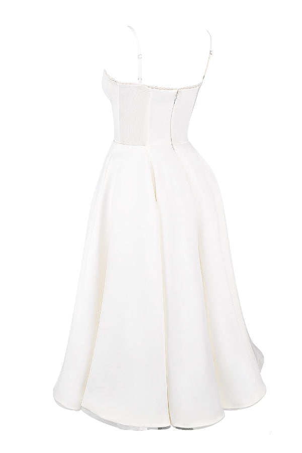 Ärmelloses Tutu-Maxikleid mit Strumpfhaltern und V-Ausschnitt