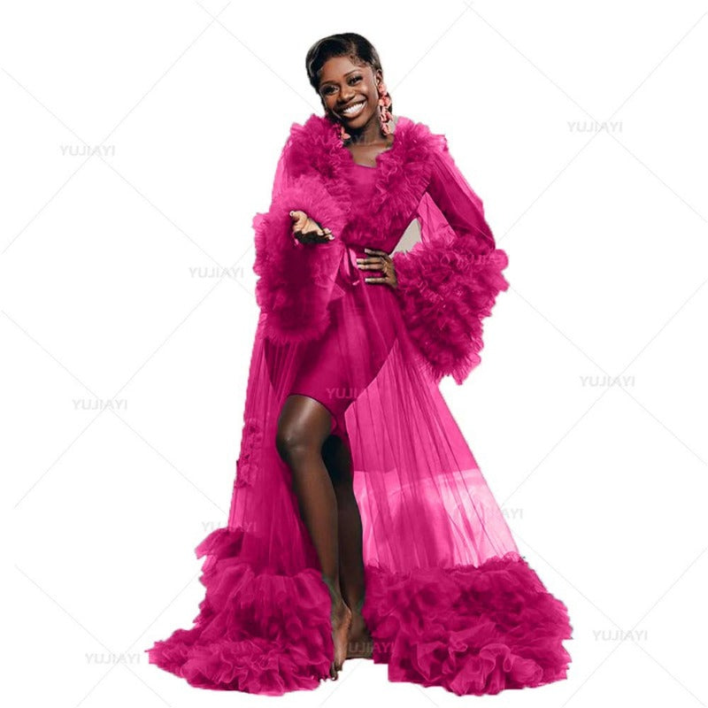 6132#Bridal ball dress shooting fluffy tulle robe pregnant woman wedding party dress