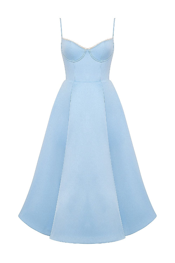 Ärmelloses Tutu-Maxikleid mit Strumpfhaltern und V-Ausschnitt