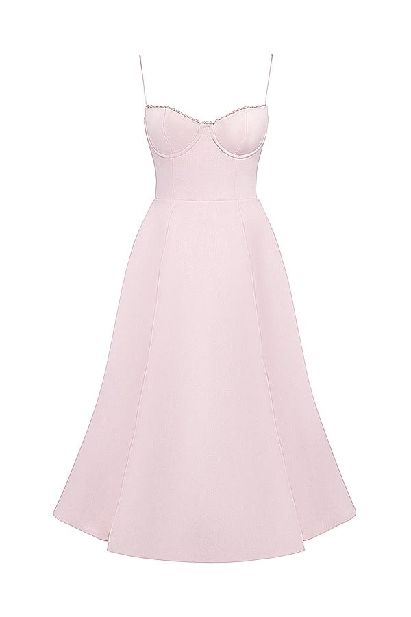 Ärmelloses Tutu-Maxikleid mit Strumpfhaltern und V-Ausschnitt