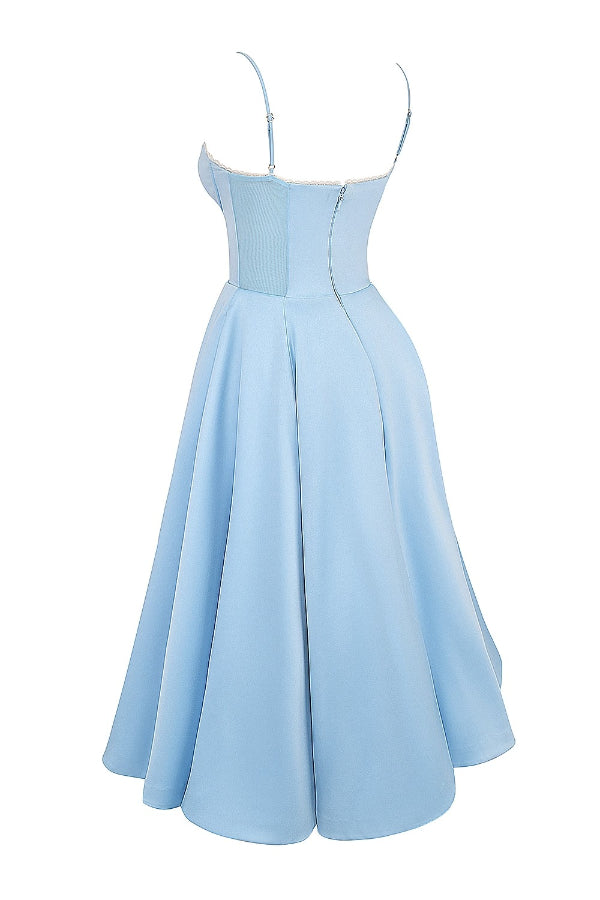 Ärmelloses Tutu-Maxikleid mit Strumpfhaltern und V-Ausschnitt
