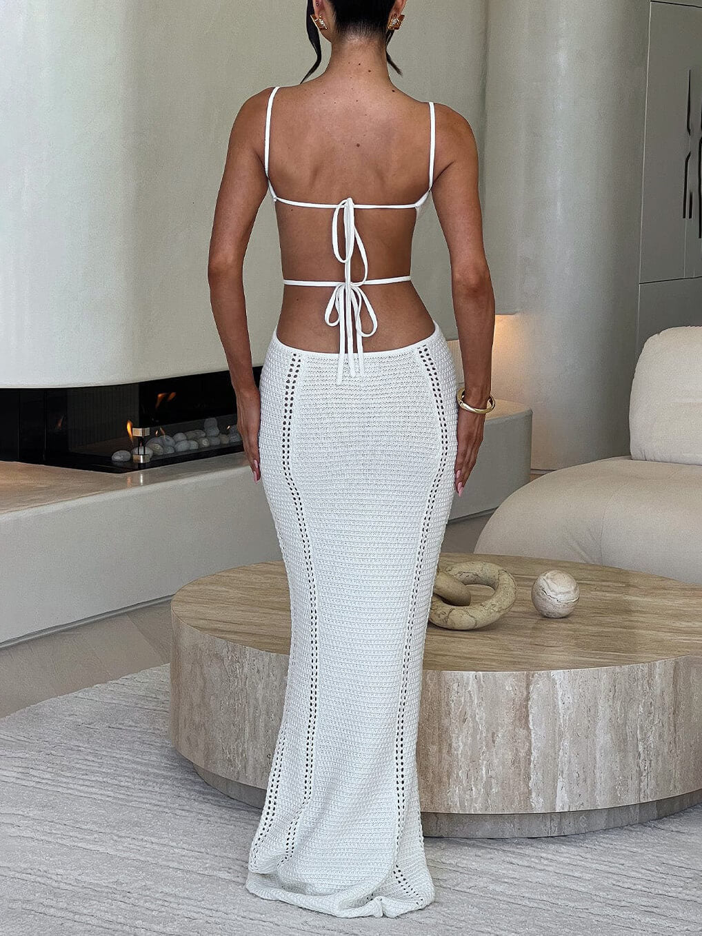 Sexy rückenfreies Midikleid mit Wickeloptik