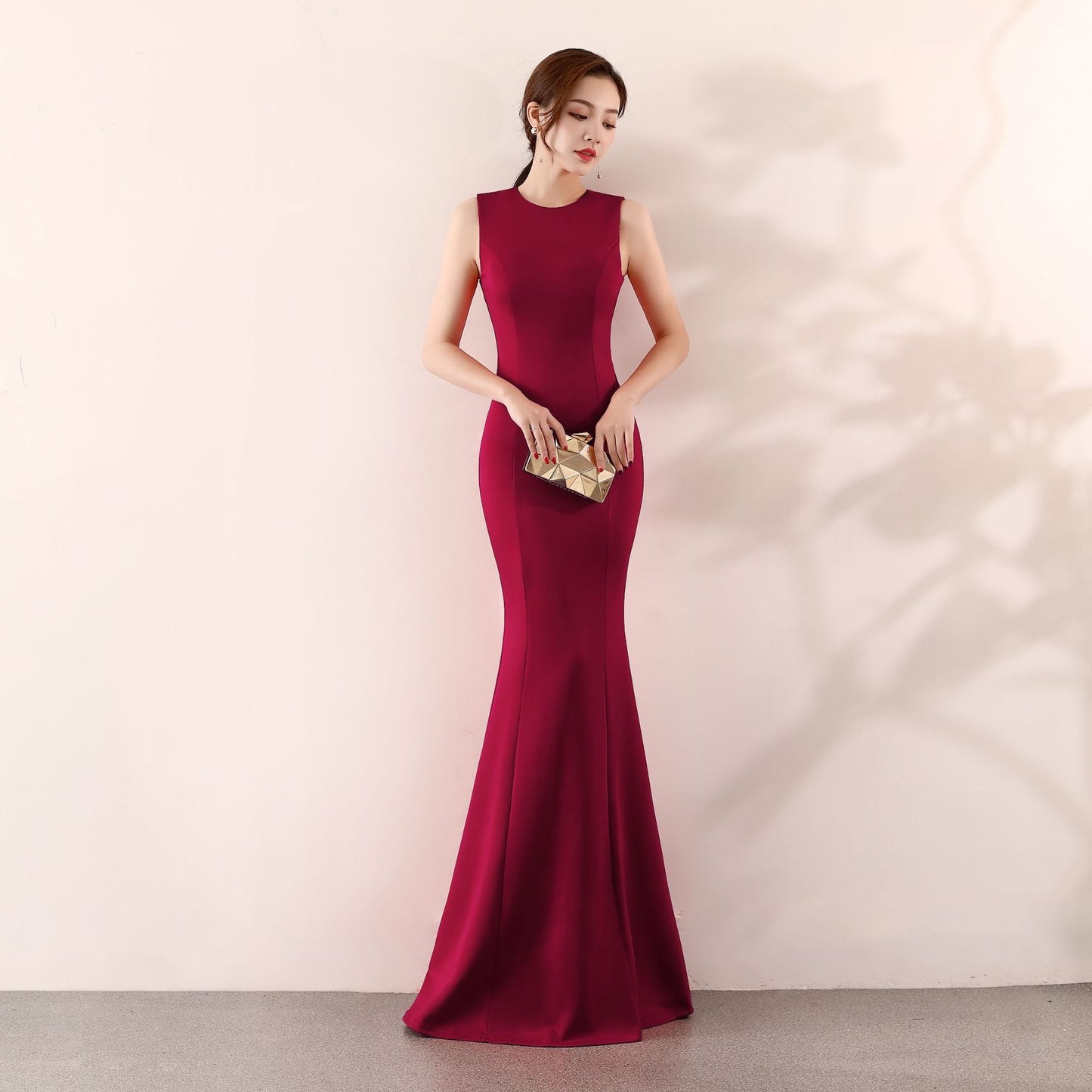 Toastkleid Braut Hochzeit Lang Cocktail Elegant Fischschwanz Verlobung Braut Abendkleid Frauen – Bestes Hochzeitskleid für die Braut