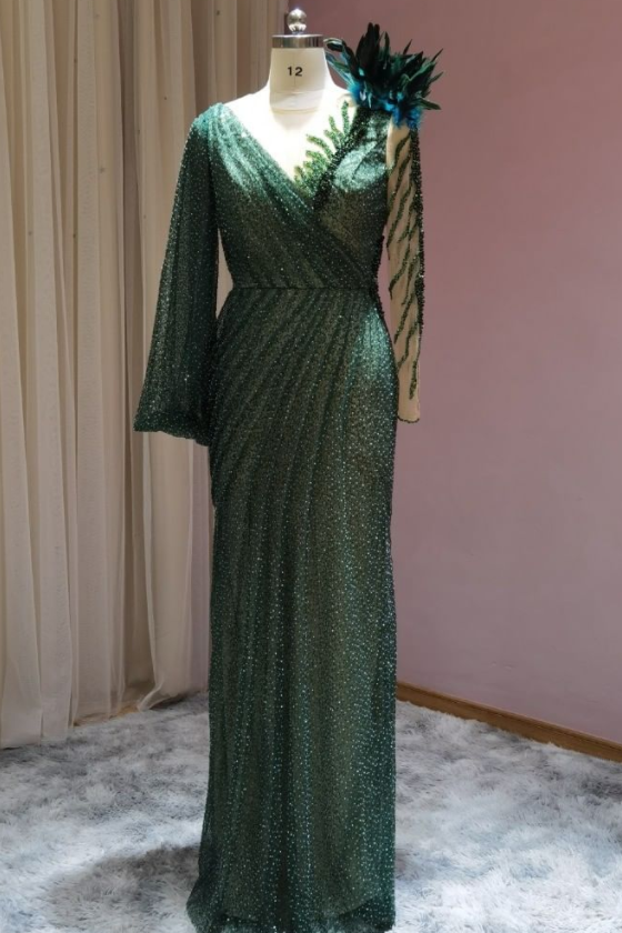 Designer Abendkleider lang mit Ärmeln