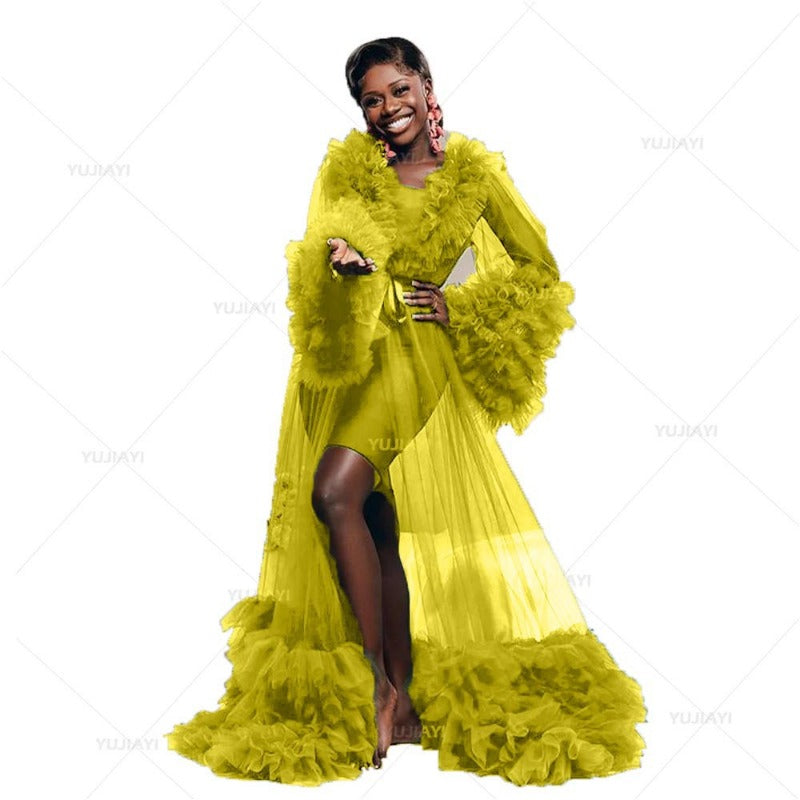 6132#Bridal ball dress shooting fluffy tulle robe pregnant woman wedding party dress