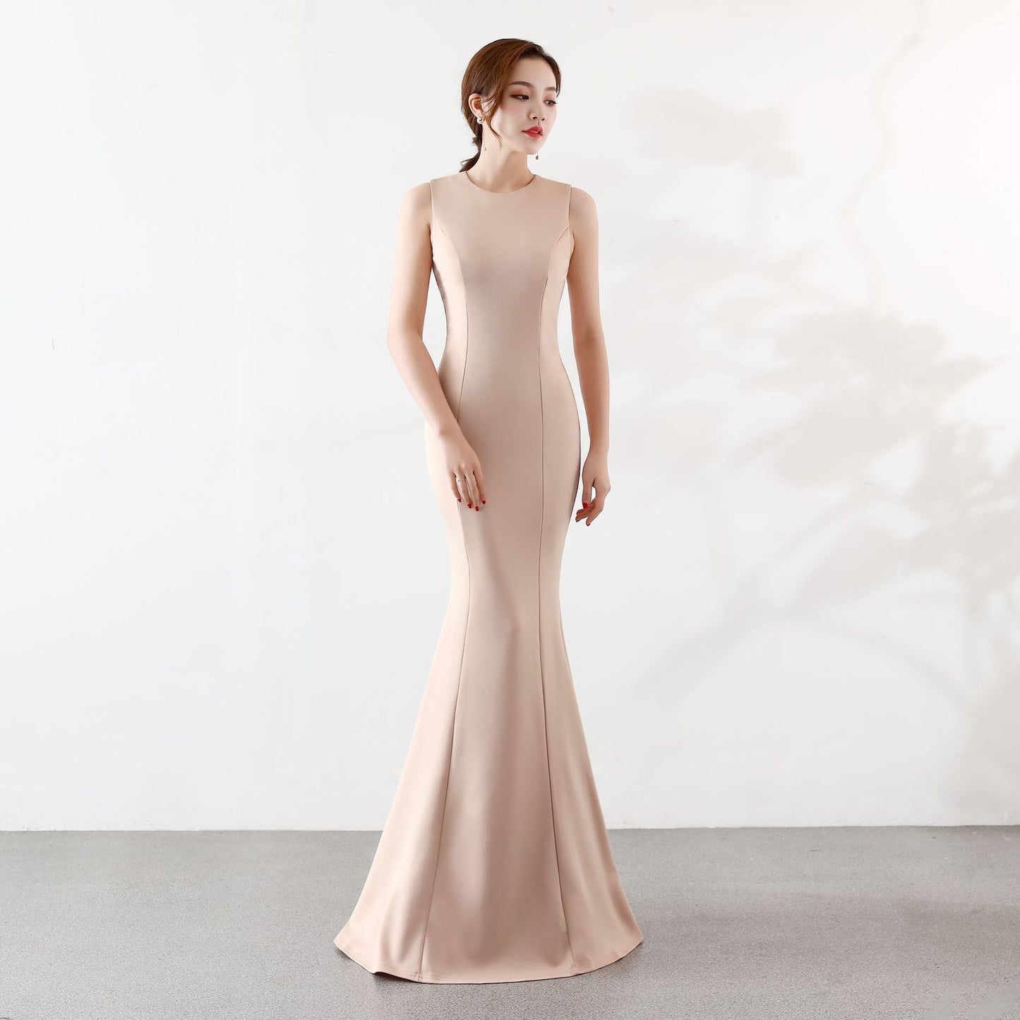 Toastkleid Braut Hochzeit Lang Cocktail Elegant Fischschwanz Verlobung Braut Abendkleid Frauen – Bestes Hochzeitskleid für die Braut