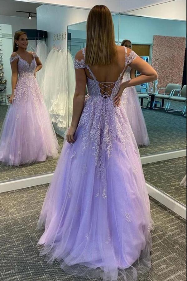 Elegantes A-Linien-Abendkleid mit Herzausschnitt, Spitze und Tüll, lang und rückenfrei