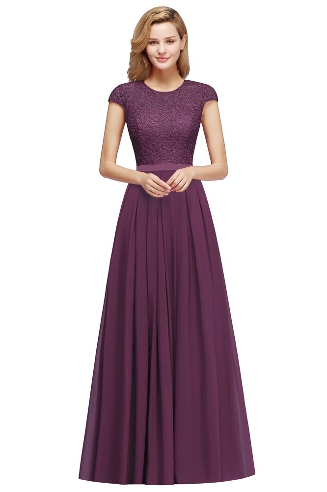 Elegantes A-Linien-Abendkleid mit Flügelärmeln, marineblau, langes Partykleid