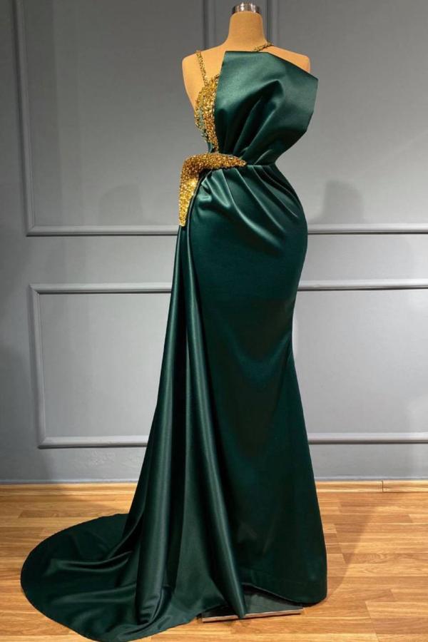 Elegantes langes Meerjungfrau-Neckholder-Ballkleid aus Satin