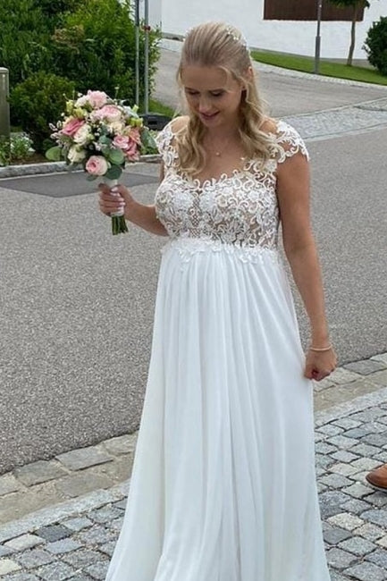Elegante Brautkleider Lang Tüll | Brautkleider mit Spitze