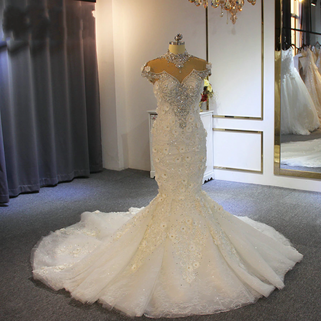 Extravagante Brautkleider Meerjungfrau | Brautkleid mit Spitze