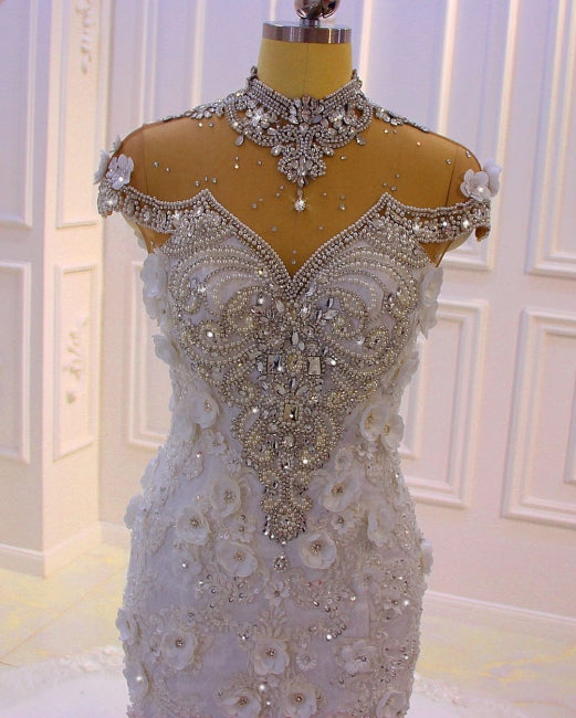 Extravagante Brautkleider Meerjungfrau | Brautkleid mit Spitze