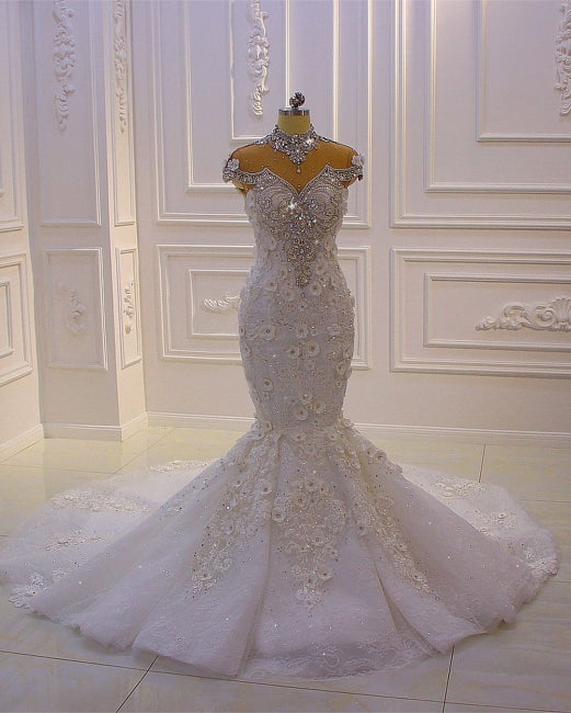 Extravagante Brautkleider Meerjungfrau | Brautkleid mit Spitze