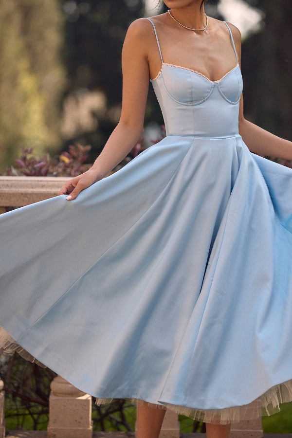 Ärmelloses Tutu-Maxikleid mit Strumpfhaltern und V-Ausschnitt