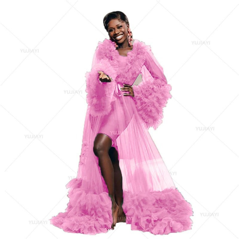 6132#Bridal ball dress shooting fluffy tulle robe pregnant woman wedding party dress