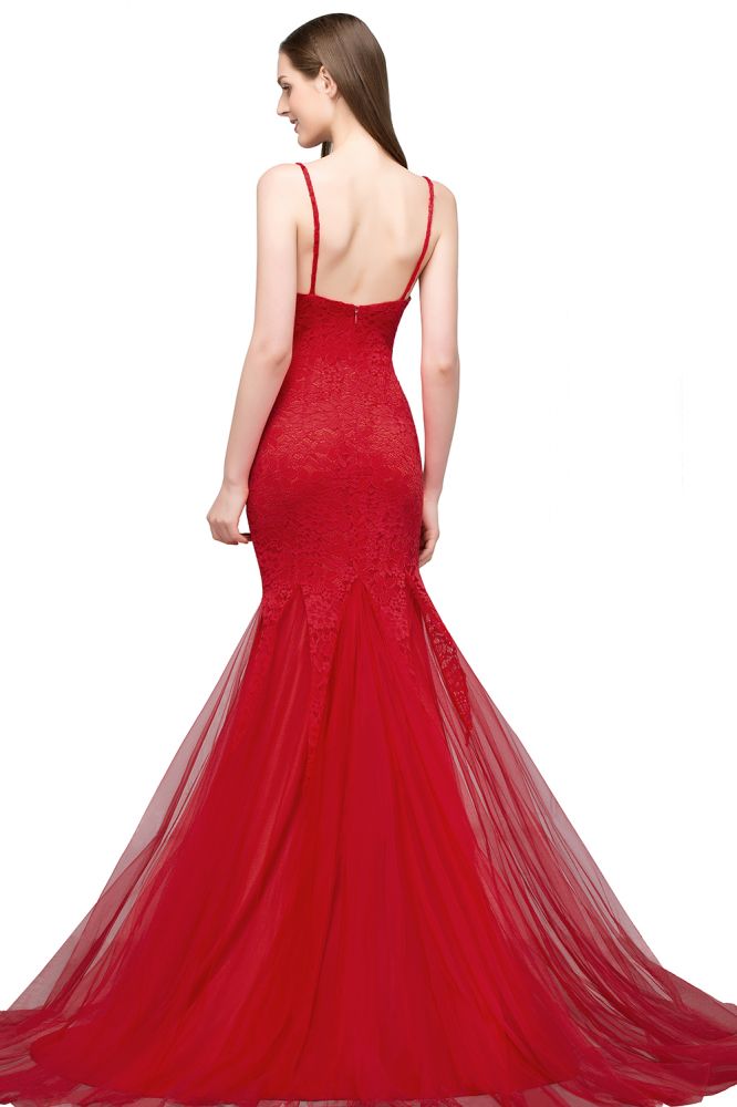 Vestidos de fiesta de tul con encaje y escote ilusión de sirena hasta el suelo, sin mangas