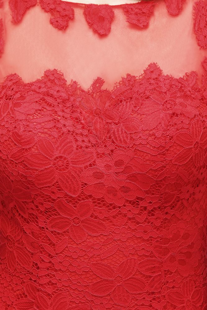 Vestidos de fiesta de tul con encaje y escote ilusión de sirena hasta el suelo, sin mangas