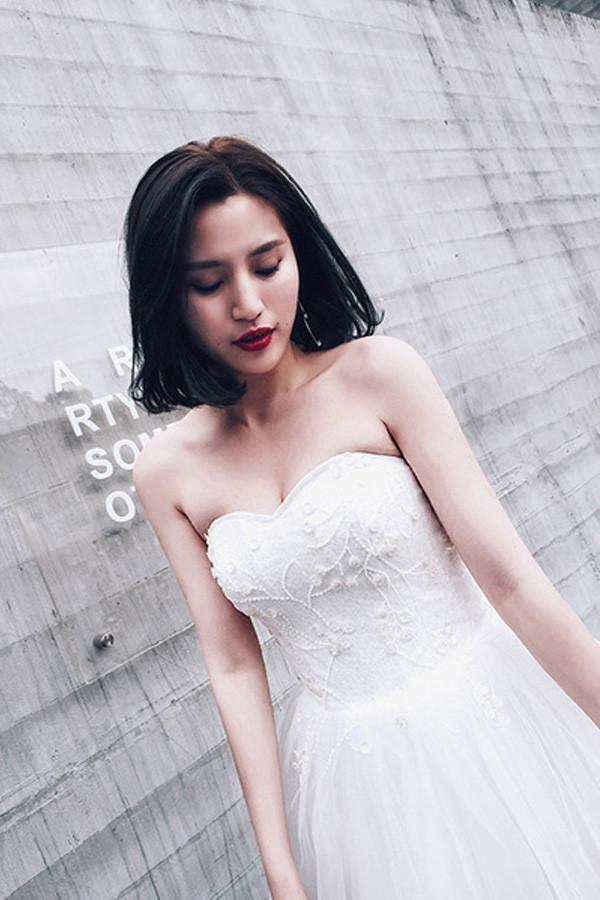 High Low Sweet Heart Tulle Beading Wedding Dresses With Court Train