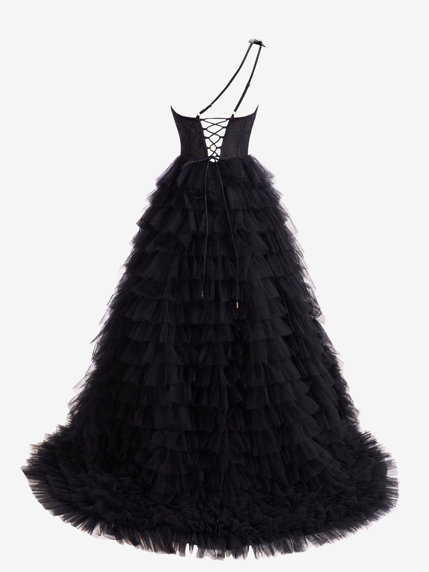 Roycebridal Kinsley | Vestido de fiesta largo con escote en A y un hombro escalonado