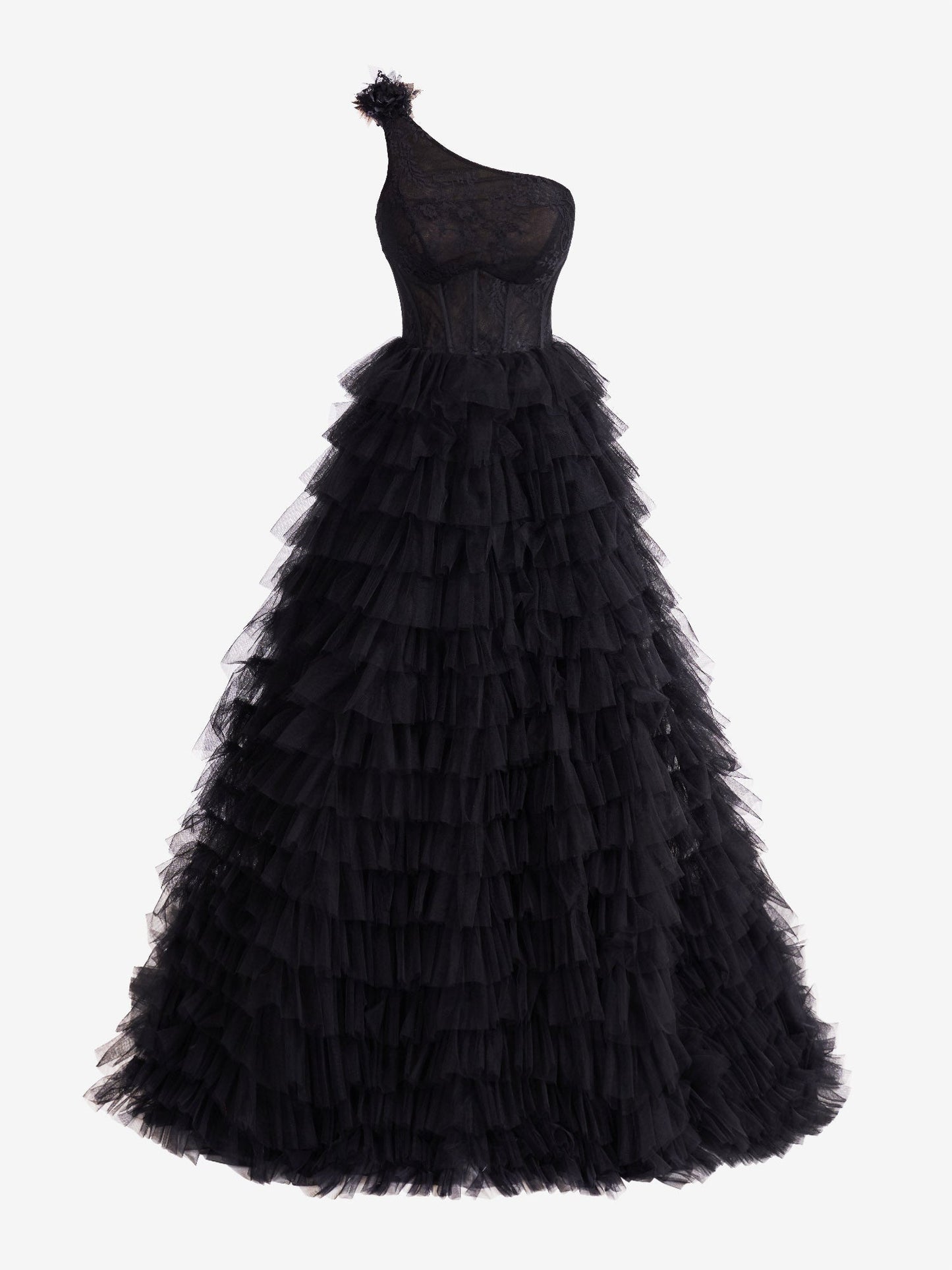 Roycebridal Kinsley | Vestido de fiesta largo con escote en A y un hombro escalonado