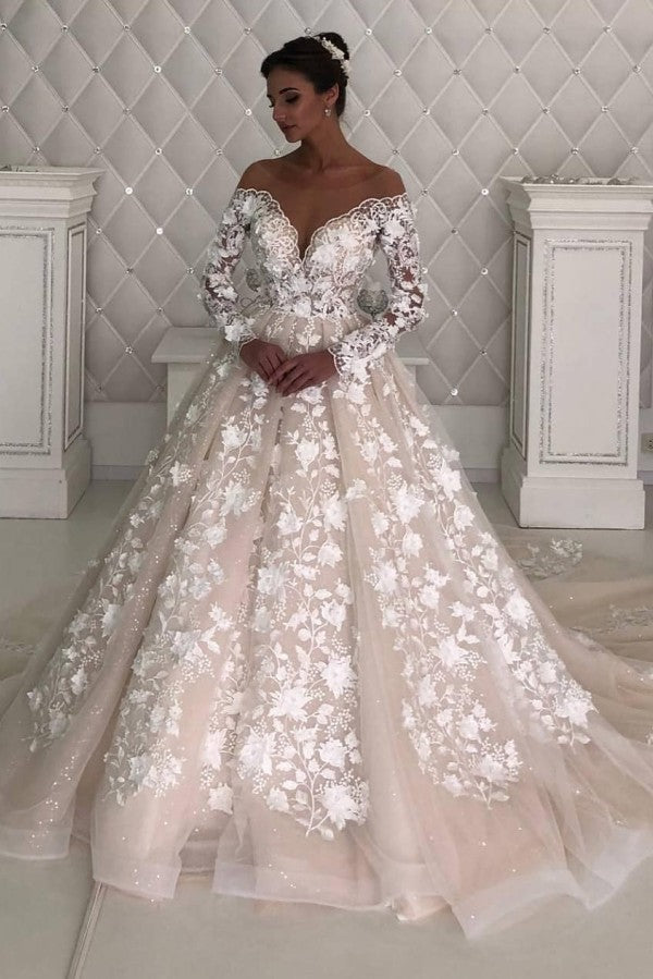 Lange Ärmel Spitze Designer Brautkleid Ärmel