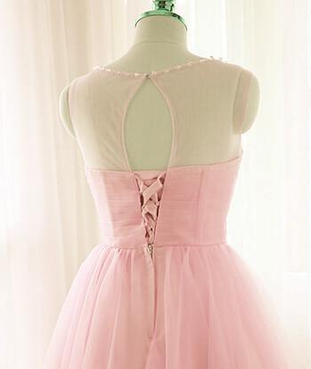Pink Short Prom Dresses Tulle Party Dresses Pink Homecoming Dresses