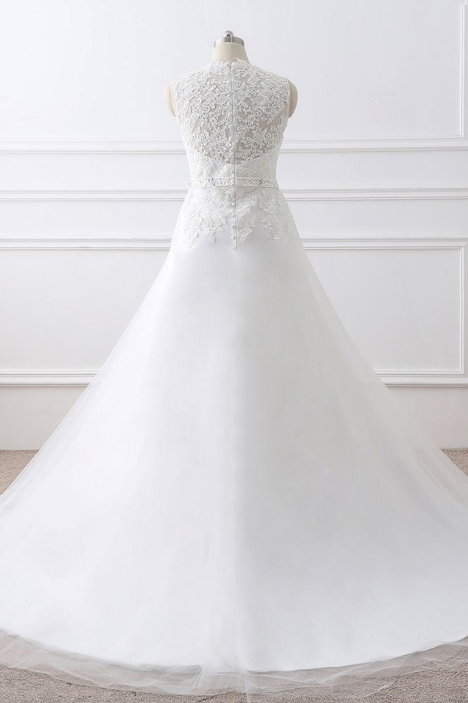 Prinzessin V-Ausschnitt Tüll Neue Ankunft Brautkleid Mit Spitze