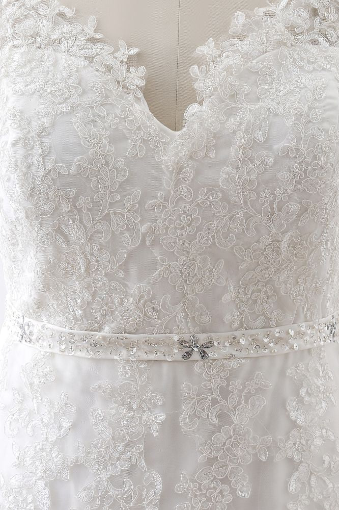 Prinzessin V-Ausschnitt Tüll Neue Ankunft Brautkleid Mit Spitze