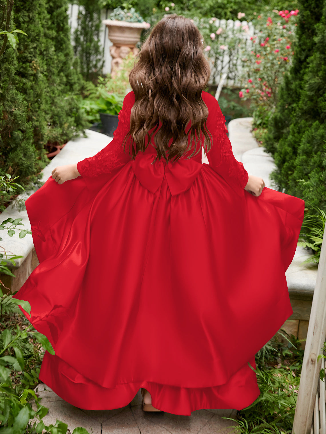 A-line Satin Asymmetrical Flower Girl Dress