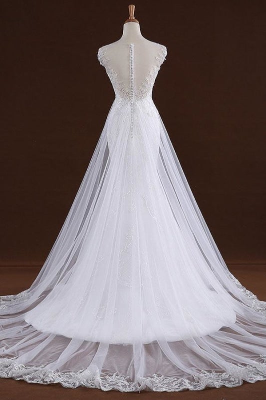 Paillettenapplikationen Tüll Hübsche Meerjungfrau Elegante Brautkleider