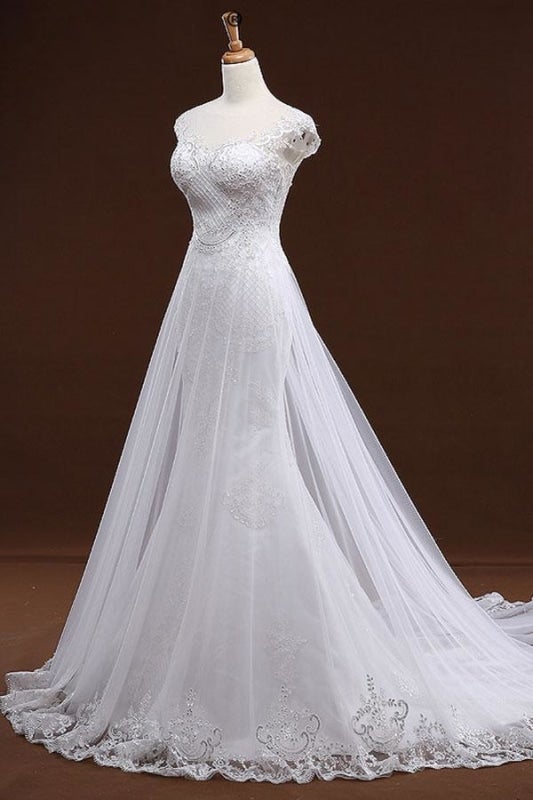 Paillettenapplikationen Tüll Hübsche Meerjungfrau Elegante Brautkleider