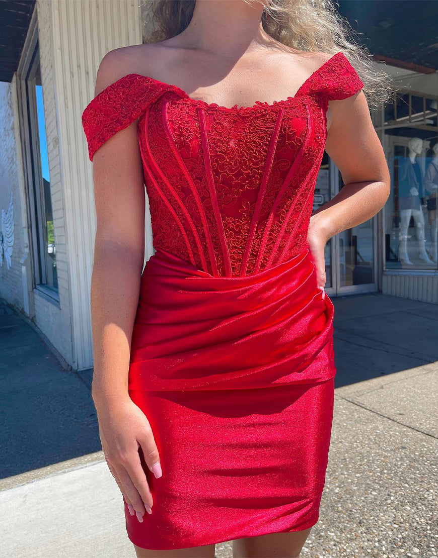 Vestido de fiesta con corsé y hombros descubiertos