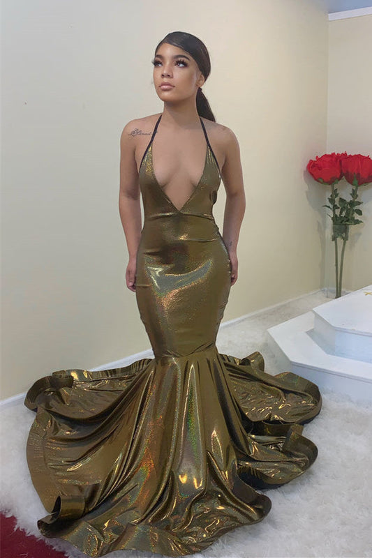 Vestidos de fiesta sencillos con tirantes finos, escote en V, corte sirena, largo hasta el suelo