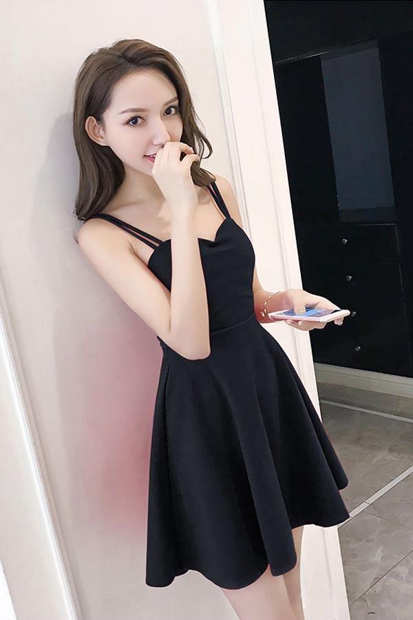 Simple Straps Sweetheart Red Satin Homecoming Dresses Party Dresses
