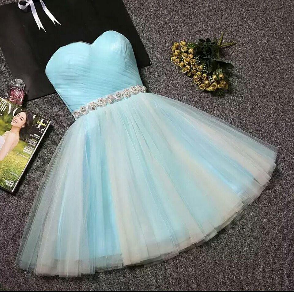 Trägerloses Sweetheart Neck Homecoming Kleid Blush Pink Kurze Ballkleider