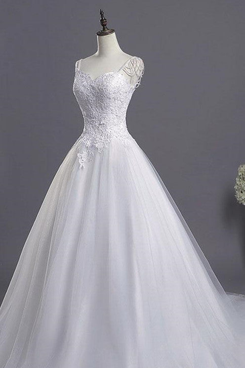 Schatz Perlen Applikationen Brautkleid Neue Ankunft Tüll Plissee Braut trägt