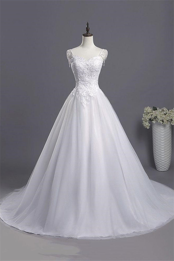 Schatz Perlen Applikationen Brautkleid Neue Ankunft Tüll Plissee Braut trägt