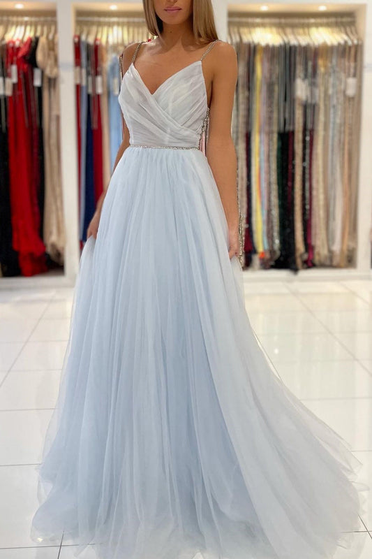 Bodenlanges A-Linien-Ballkleid mit Herzausschnitt und rückenfreiem Tüll
