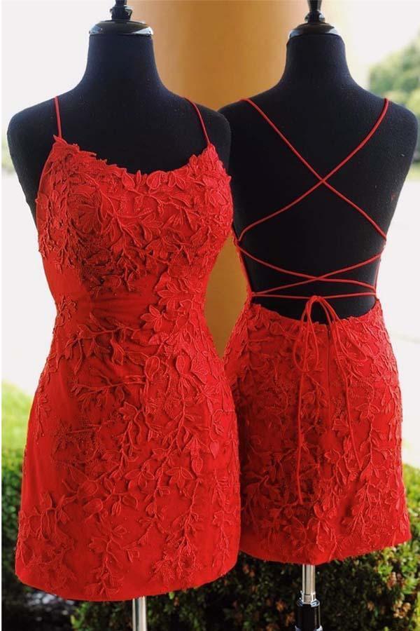 Rosa kurzes Ballkleid mit Applikationen und Bindeband am Rücken