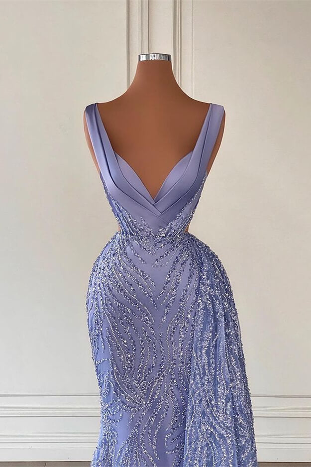 Trendiges bodenlanges ärmelloses Meerjungfrau-Ballkleid aus Satin