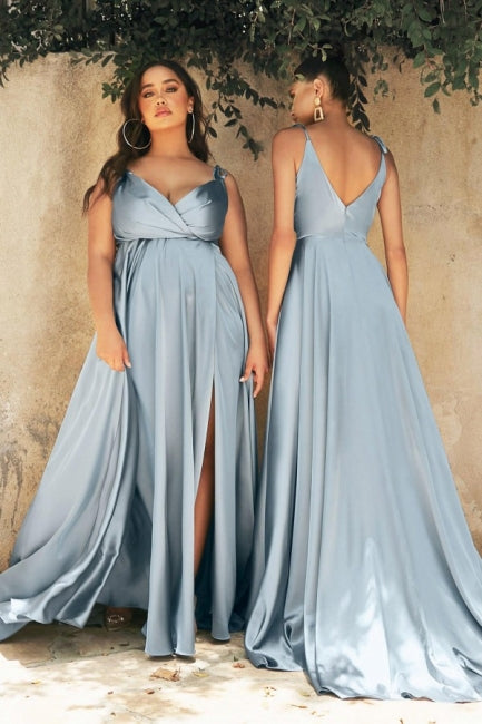 Einzigartige Spaghettiträger, ärmelloses, säulenförmiges, bodenlanges Ballkleid aus elastischem, gewebtem Satin mit Rüschen