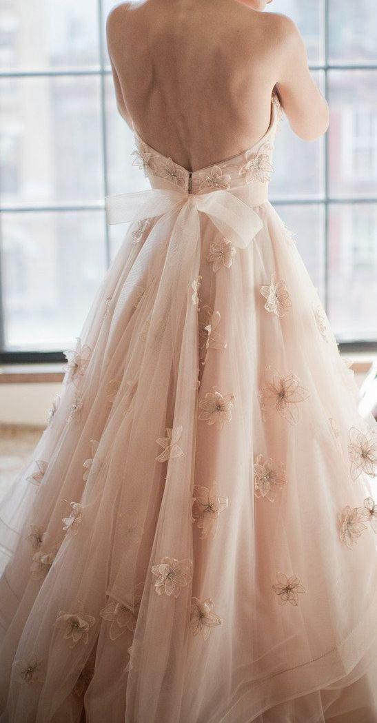 Vintage trägerloses Brautkleid mit herzförmigem Ausschnitt und Blumen-Tüll