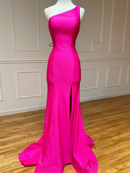 Meerjungfrau One-Shoulder-Langballkleid